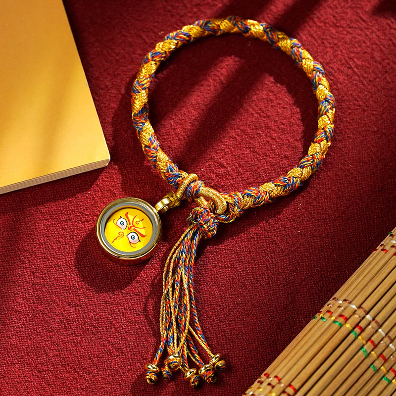 Mocoer Handmade Tibetan Five God Of Wealth Dragon Scale Rope Luck Braid Bracelet - Mocoer