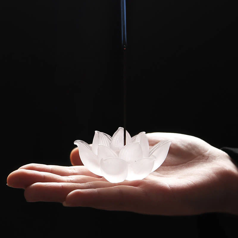 Mocoer Mini Lotus Liuli Crystal Healing Meditation Stick Incense Burner - Mocoer