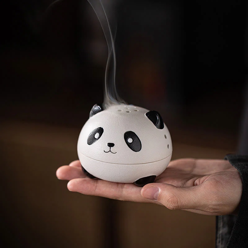 Mocoer Cute Panda Healing Ceramic Incense Burner Desk Decoration - Mocoer