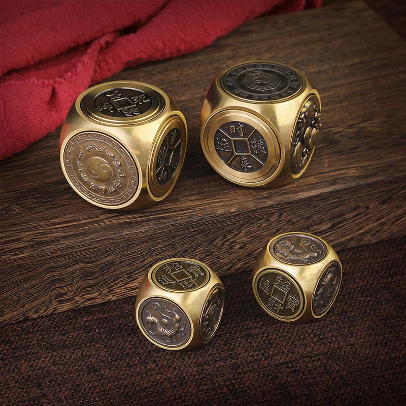 Mocoer Four Beasts Feng Shui Yin Yang Bagua Copper Coin Harmony Rotatable Decoration - Mocoer
