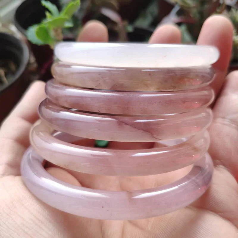 Mocoer Purple Jade Happiness Protection Bracelet Bangle - Mocoer