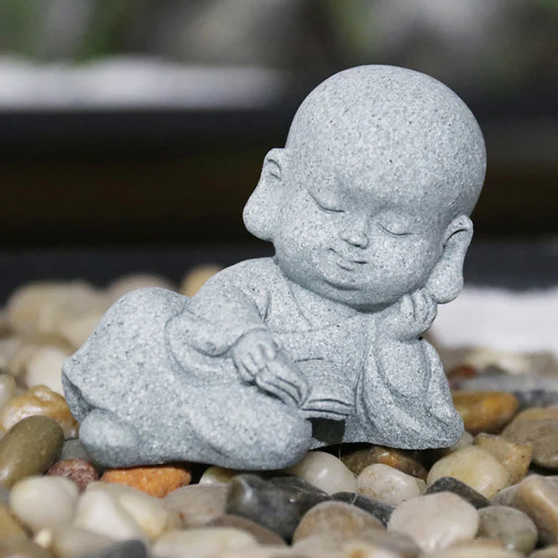Mocoer Meditation Prayer Monk Buddha Statue Serenity Home Decoration - Mocoer