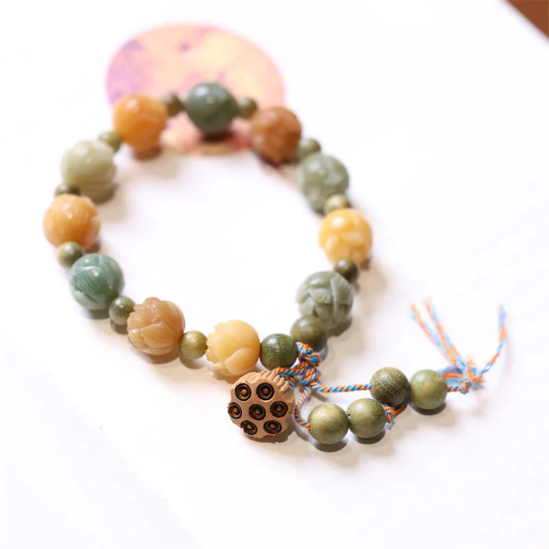 Mocoer Bodhi Seed Lotus Green Sandalwood Wisdom Harmony Bracelet - Mocoer