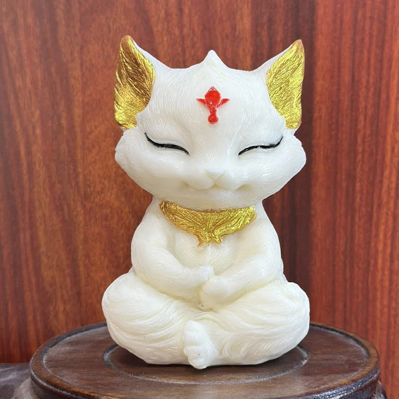 Mocoer Nine Tailed Fox Carved Ivory Fruit Blessing Home Decoration - Mocoer