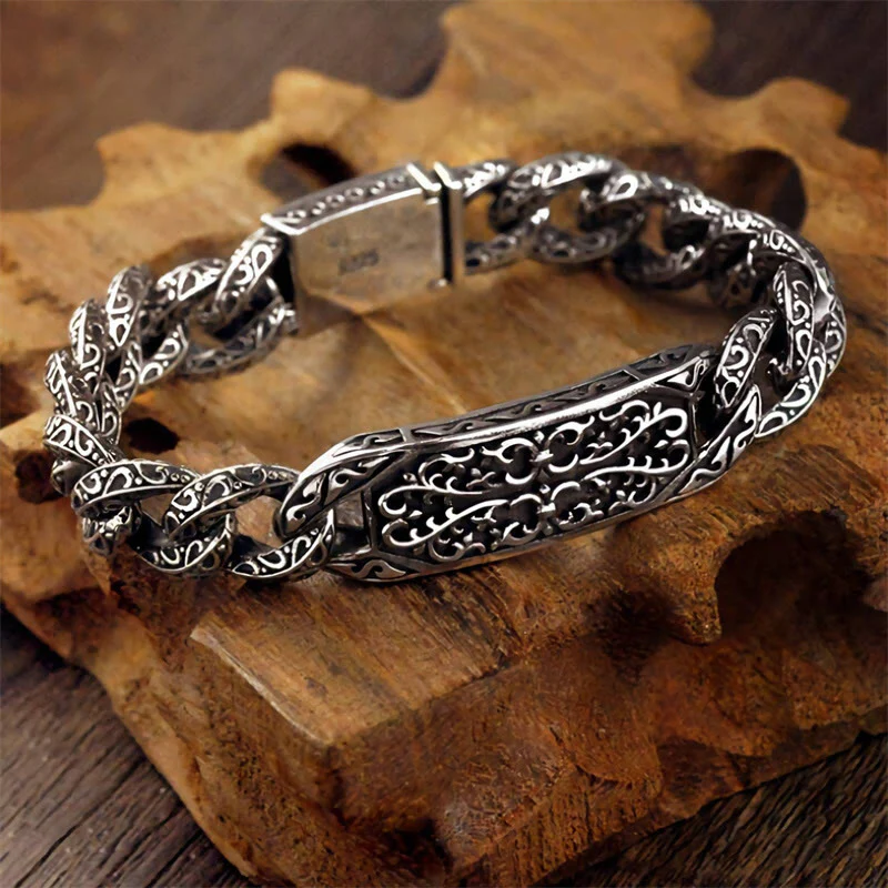 Mocoer Vintage Patterns Engraved Healing Bracelet - Mocoer