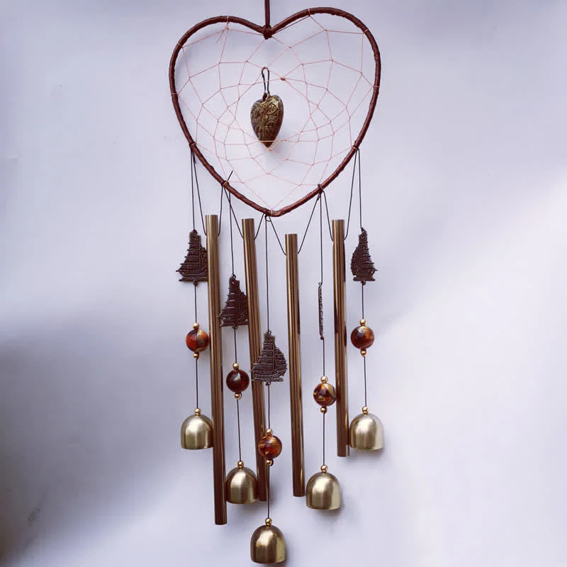 Mocoer Dream Catchers Love Elephant Boat Wall Hanging Chime Bell Handmade Home Decoration - Mocoer