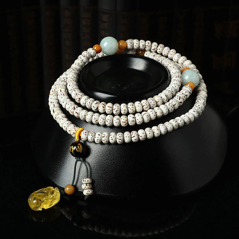 Mocoer Tibetan Bodhi Seed Amber Agate Wealth Bracelet - Mocoer