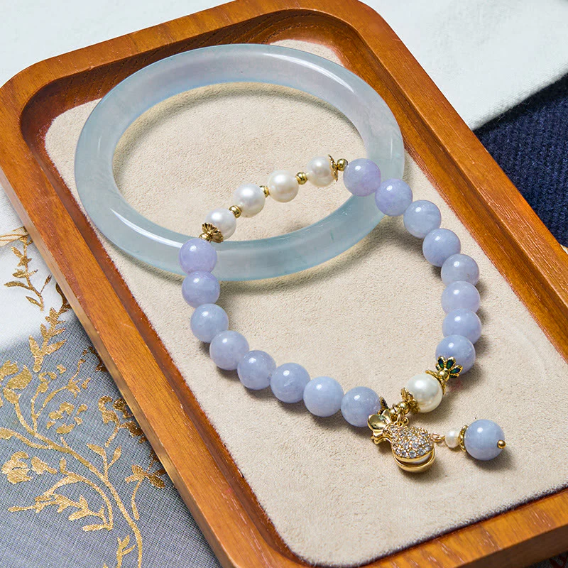 Mocoer Inner Peace And Stress Relief Aquamarine Jade Blue Bracelet Bangle Bundle - Mocoer