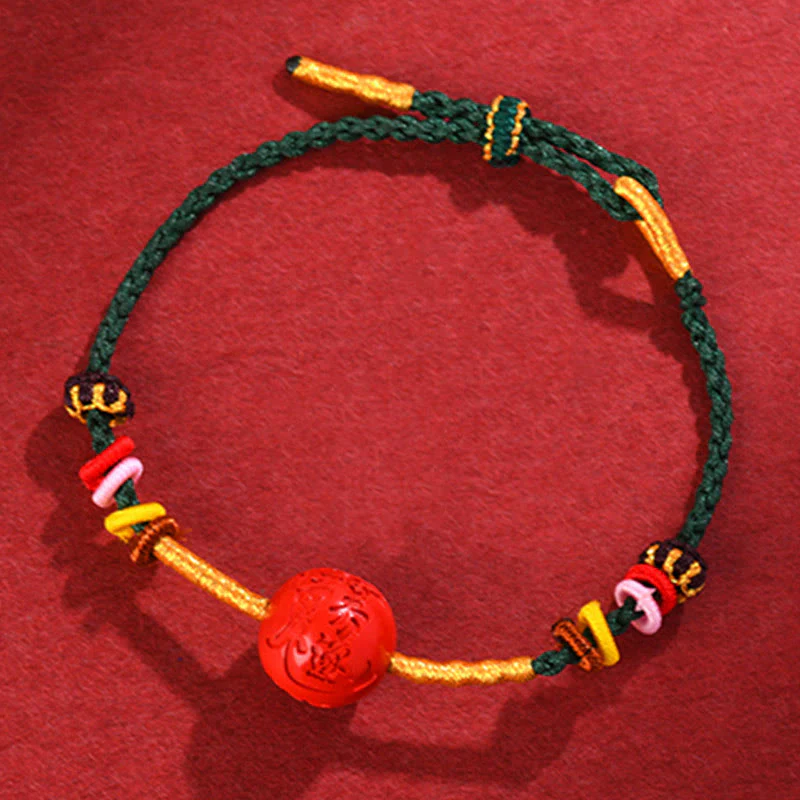 Mocoer Green String Cinnabar Blessing Bracelet - Mocoer