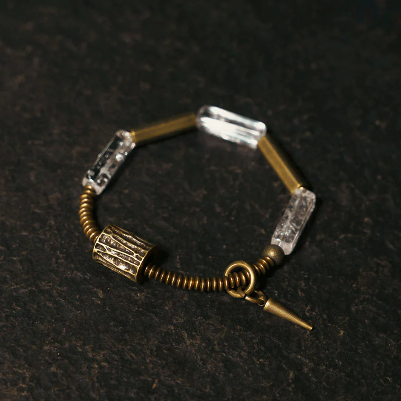 Mocoer Copper Square White Crystal Luck Bracelet - Mocoer