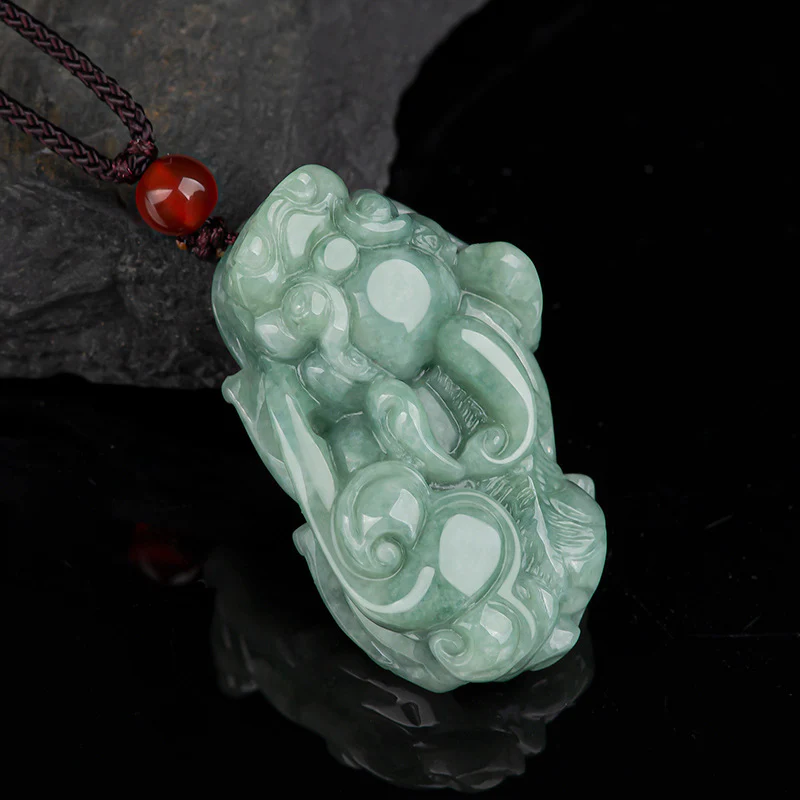 Mocoer Jade PiXiu Wealth Luck String Necklace Pendant - Mocoer
