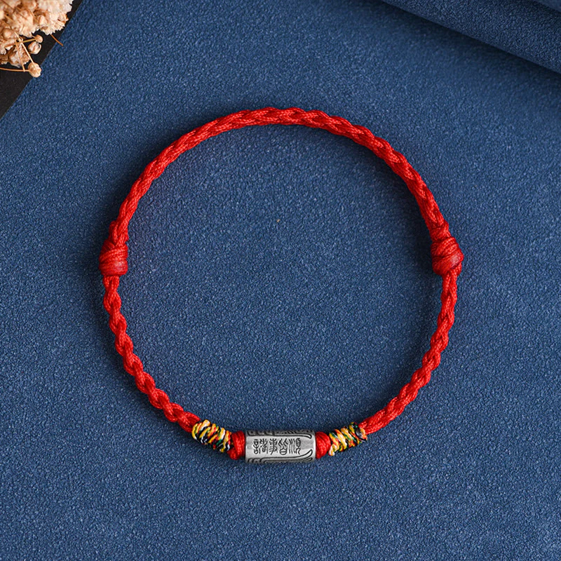Mocoer Handcrafted 925 Sterling Silver Everything Goes Well Design Protection Strength Bracelet Anklet - Mocoer
