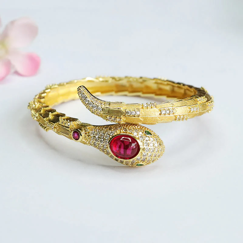 Mocoer Copper Year of the Snake Strength Bracelet Bangle - Mocoer
