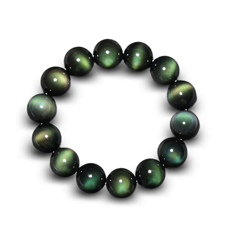 Mocoer Natural Green Eye Obsidian Wealth Bracelet - Mocoer