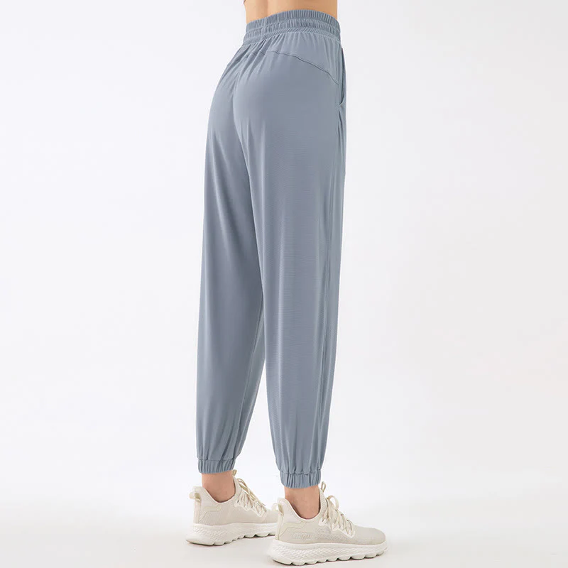 Mocoer Solid Color Loose Yoga Sports Track Pants With Pockets - Mocoer