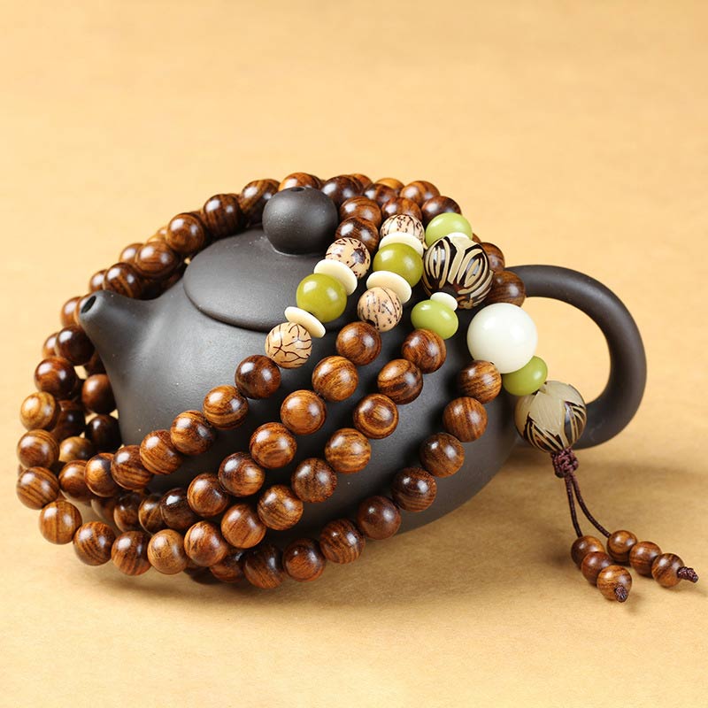 Mocoer Tibetan Rosewood Mala Protection Calm Bracelet - Mocoer