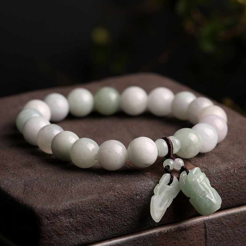 Mocoer Natural Jade Pi Xiu Buddha Gourd Apple Success Bracelet - Mocoer