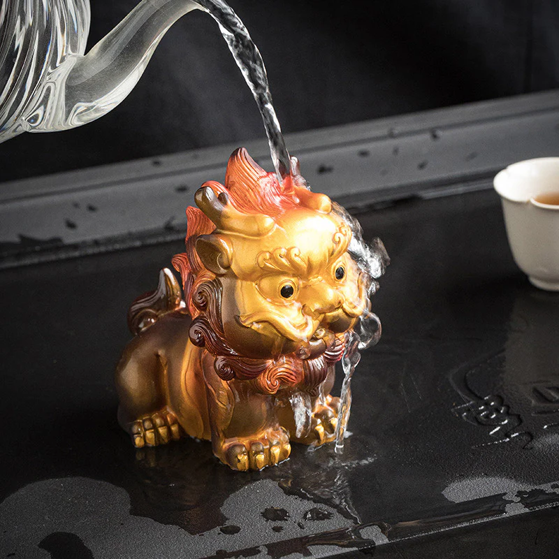 Mocoer Color Changing Small PiXiu Resin Tea Pet Wealth Home Figurine Decoration - Mocoer
