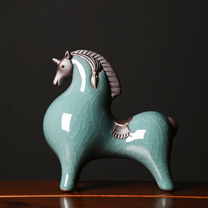 Mocoer Head Down Up Horse Ceramic Success Freedom Home Decoration - Mocoer
