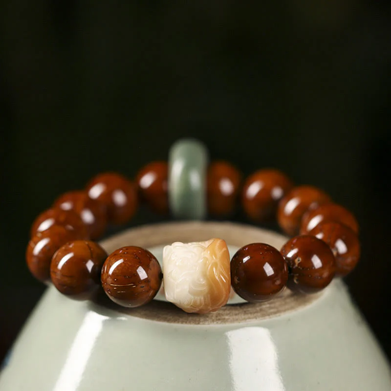Mocoer Purple Bodhi Seed Dancing Lion Wisdom Bracelet - Mocoer