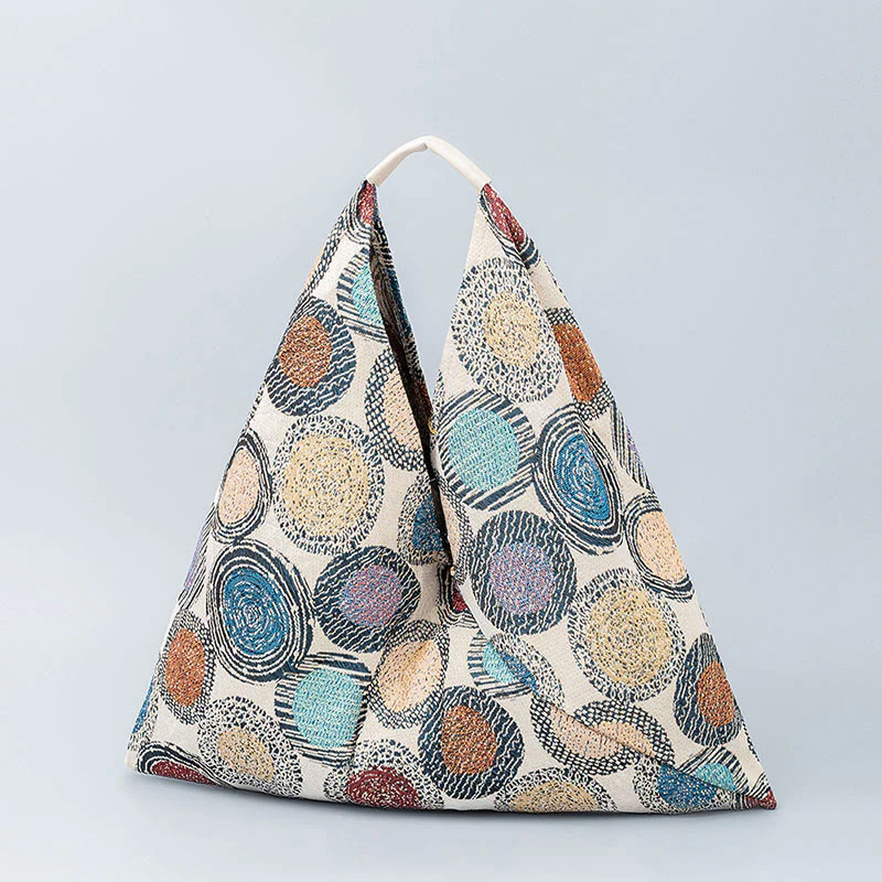 Mocoer Geometry Tiger Flowers Leopard Stripes Print Underarm Triangle Shoulder Bag - Mocoer