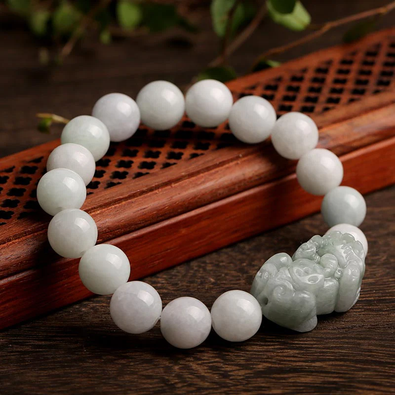 Mocoer Fengshui Wealth Prosperity Jade PiXiu Luck Bracelet - Mocoer
