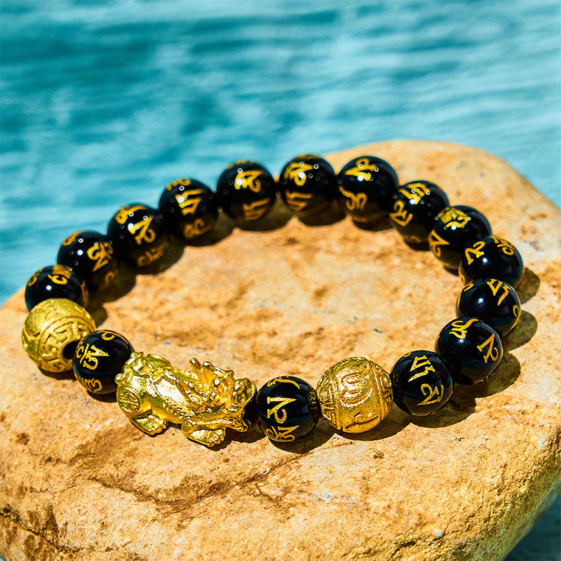 Mocoer FengShui PiXiu Obsidian Wealth Bracelet - Mocoer