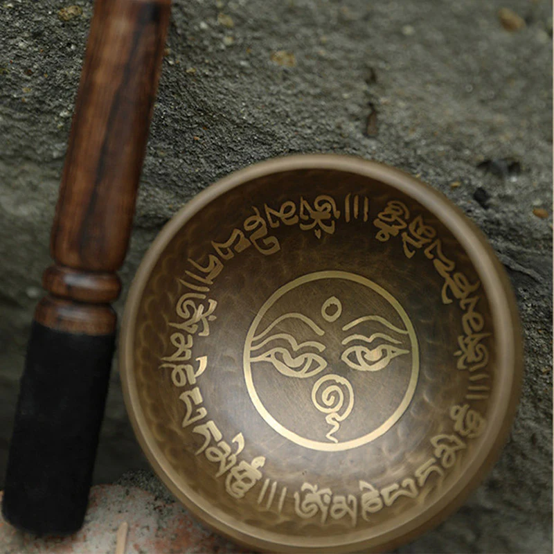 Mocoer Tibetan Sound Bowl Handcrafted for Yoga and Meditation Singing Bowl Set - Mocoer