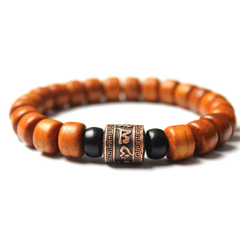 Mocoer Tibetan Yak Bone Om Mani Padme Hum Strength Bracelet - Mocoer