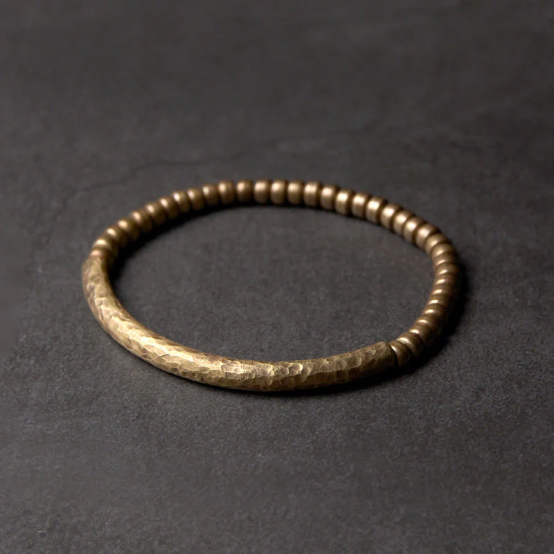 Mocoer Simple Design Copper Brass Bead Luck Wealth Bracelet - Mocoer