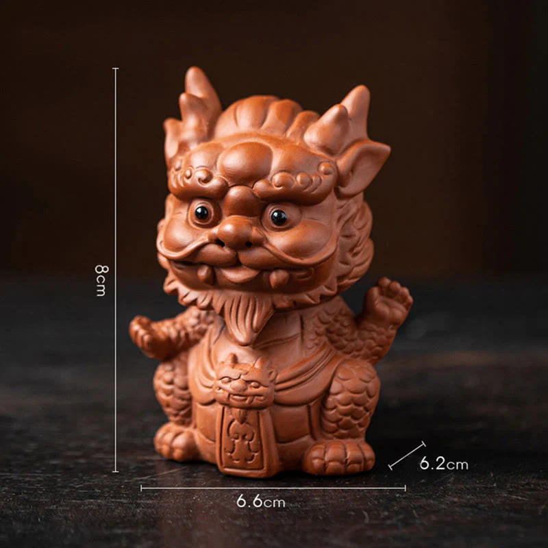Mocoer Luck Dragon Wealth Tea Pet Purple Clay Figurine Decoration - Mocoer