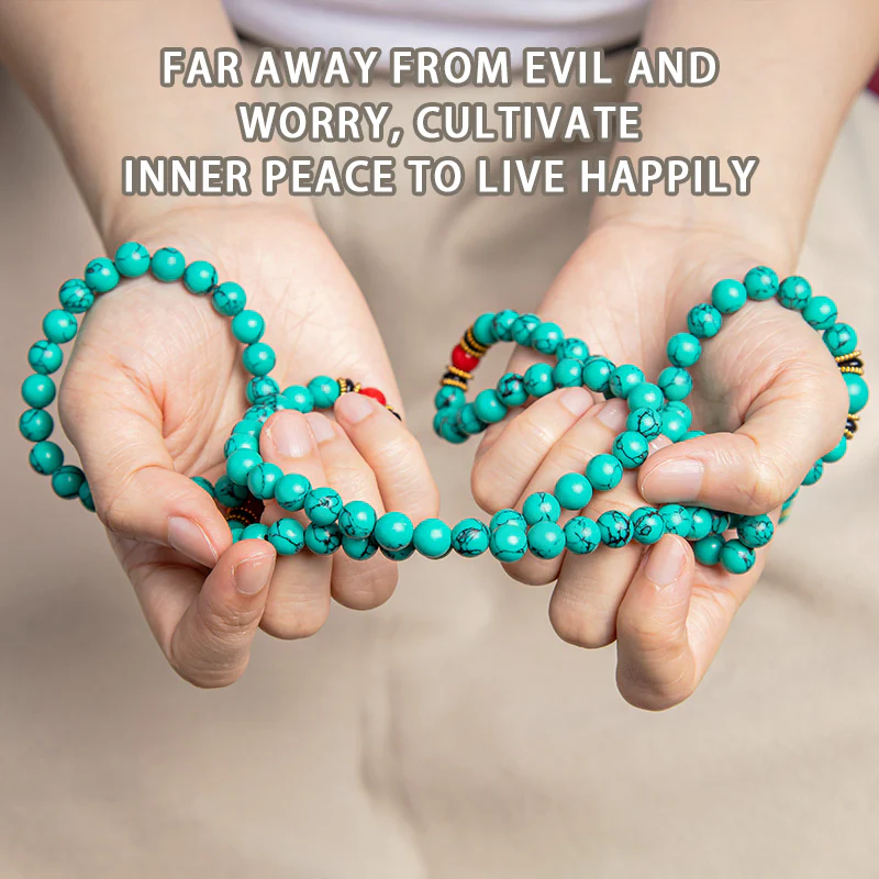 Mocoer Tibetan Turquoise Healing Mala Bracelet - Mocoer