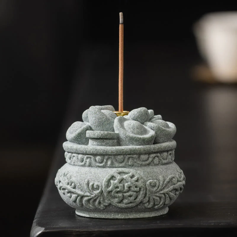 Mocoer Chinese Character Fu Ingots Healing Incense Burner Desk Decoration - Mocoer