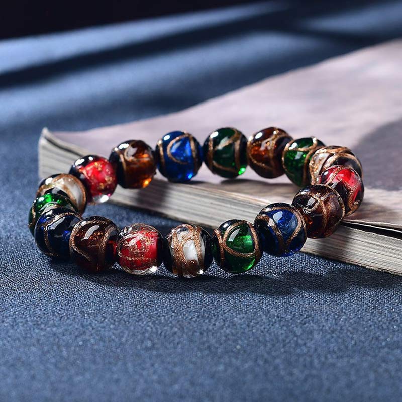 Mocoer Colorful Liuli Glass Bead Luck Bracelet - Mocoer