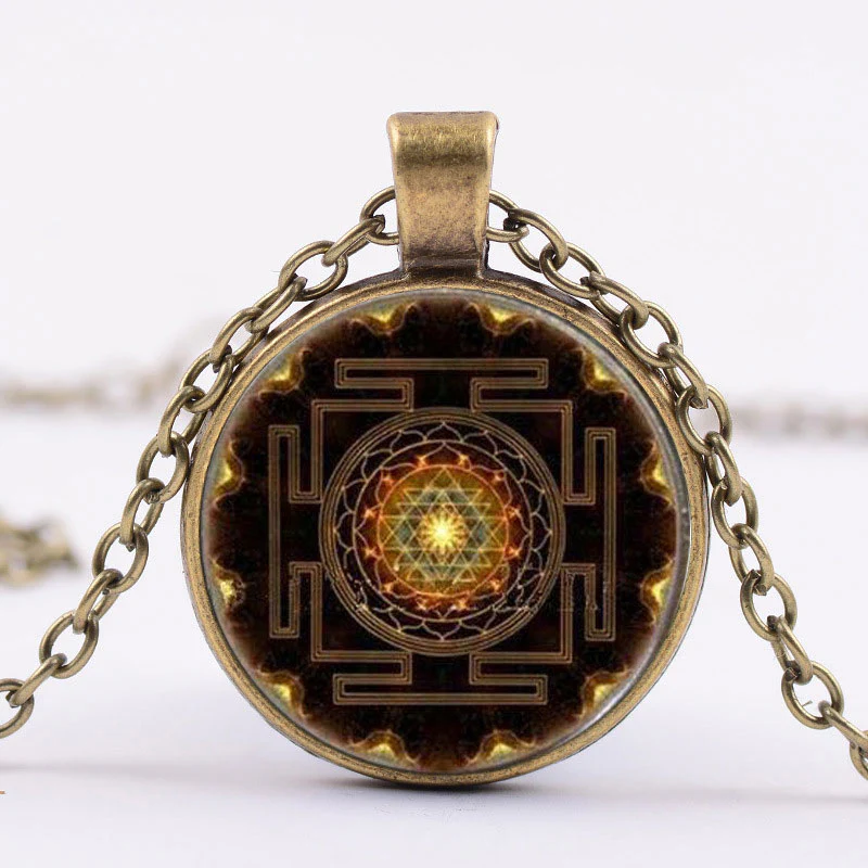 Mocoer Sacred Sri Yantra Time Gemstone Necklace - Mocoer