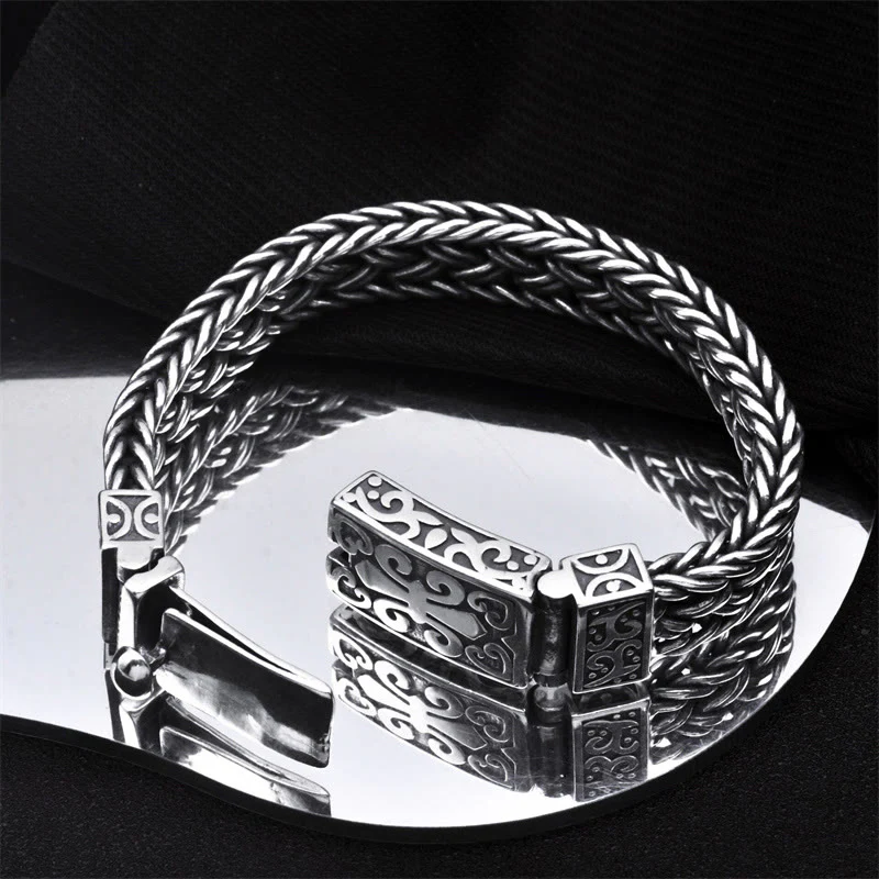Mocoer Retro Vine Totem Pattern Braided Healing Chain Bracelet - Mocoer