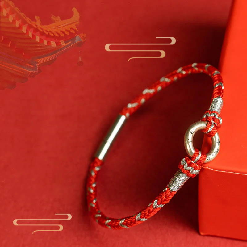 Mocoer Red String 925 Sterling Silver Safe Luck Bracelet - Mocoer