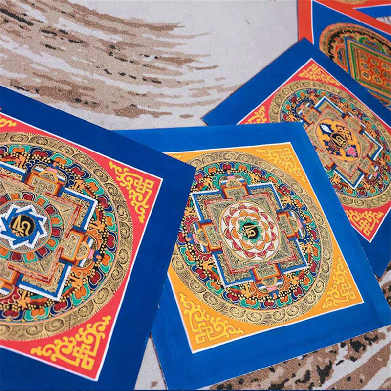 Mocoer Tibetan Handmade Thangka Painting Blessing Thangka Blind Box Random Color Pattern - Mocoer