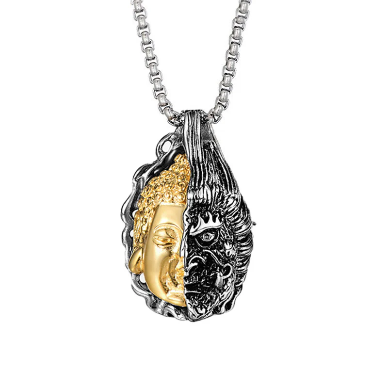 Mocoer Half Buddha Half Devil Powerful Necklace - Mocoer