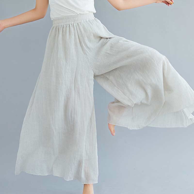 Mocoer Women Casual Loose Cotton Linen Wide Leg Pants For Yoga Dance - Mocoer