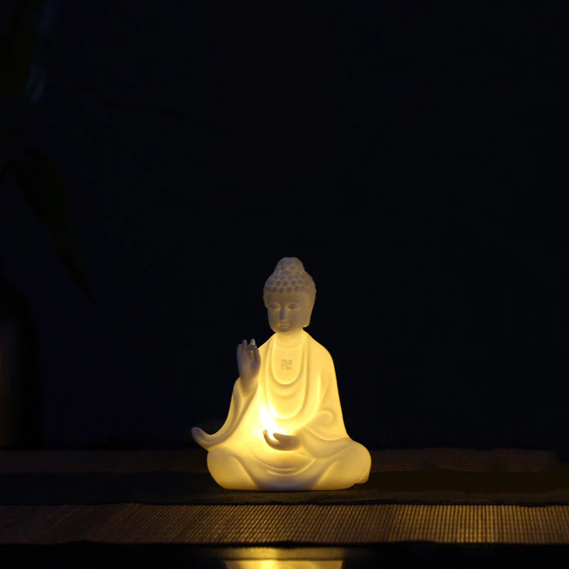 Mocoer Buddha Avalokitesvara Ksitigarbha Bodhisattva Blessing Ceramic LED Decoration - Mocoer