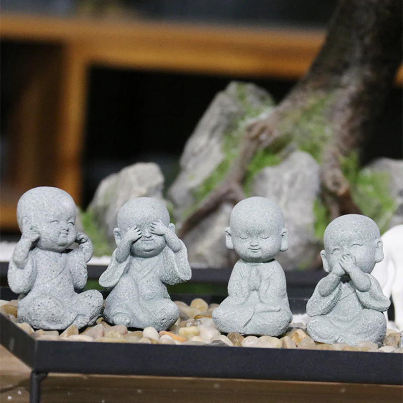 Mocoer Meditation Prayer Monk Buddha Statue Serenity Home Decoration - Mocoer