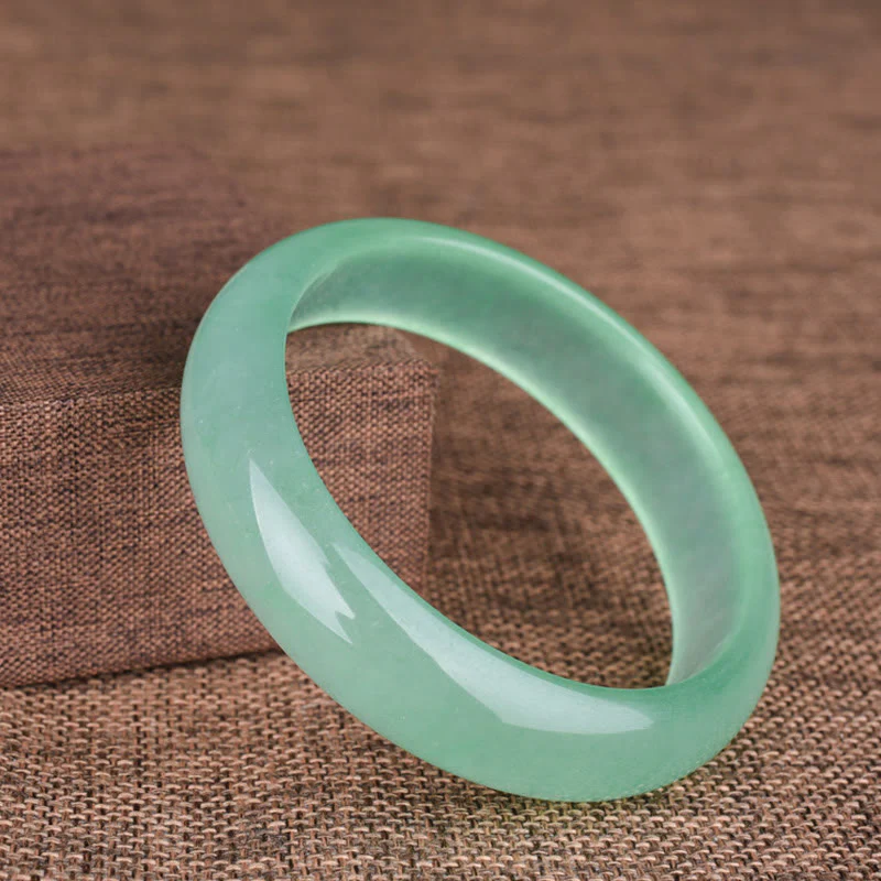 Mocoer Natural Jade Luck Healing Prosperity Bangle Bracelet - Mocoer
