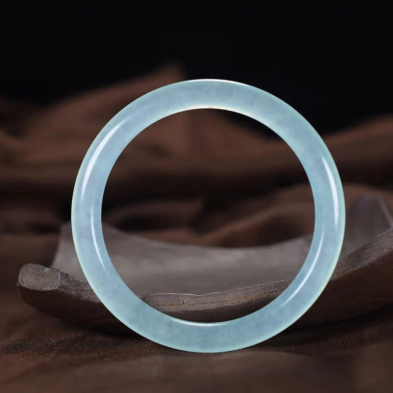 Mocoer Blue Chalcedony Emotional Balance Energy Bracelet Bangle - Mocoer