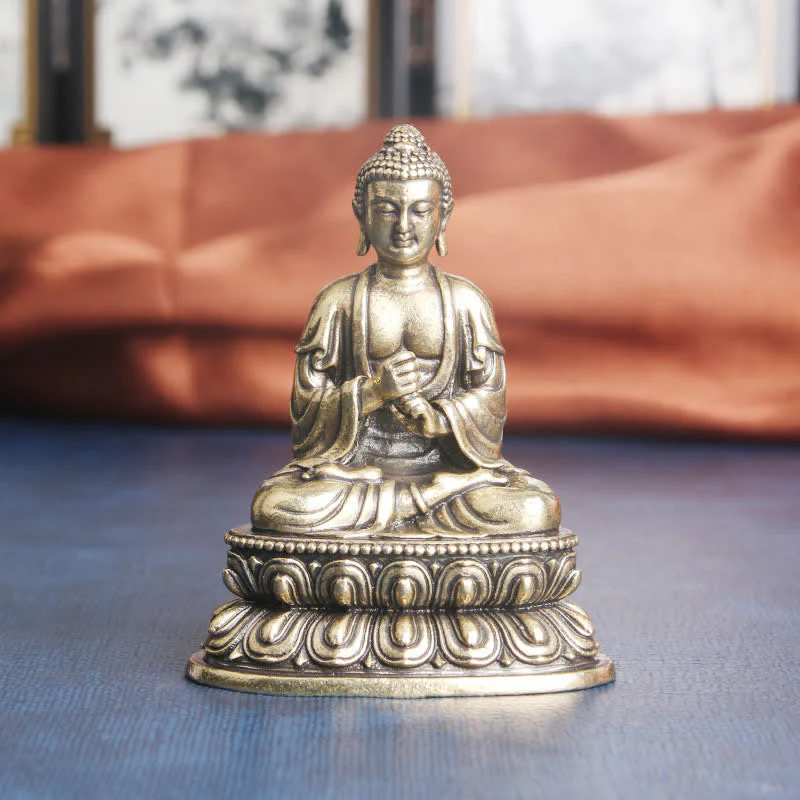 Mocoer Tathagata Buddha Serenity Copper Statue Decoration - Mocoer