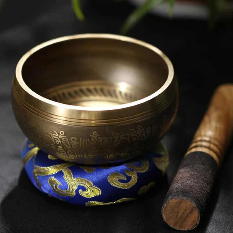 Mocoer Tibetan Meditation Sound Bowl Handcrafted for Healing and Mindfulness Singing Bowl Set - Mocoer