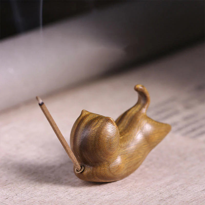Mocoer Green Sandalwood Cute Cat Pattern Soothing Stick Incense Burner Decoration - Mocoer