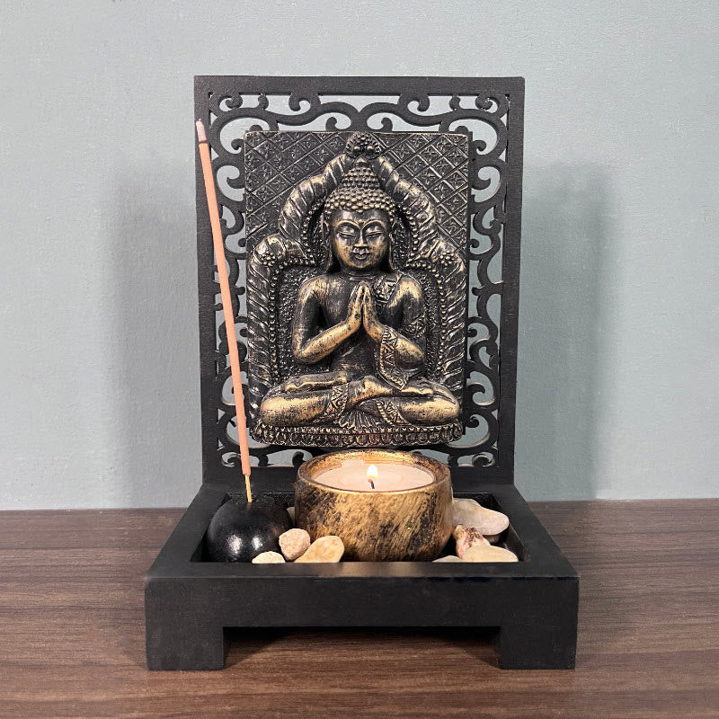 Mocoer Buddha Compassion Serenity Home Resin Prayer Altar Decoration - Mocoer
