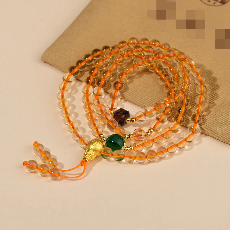 Mocoer 108 Mala Beads Citrine Happiness Bracelet - Mocoer