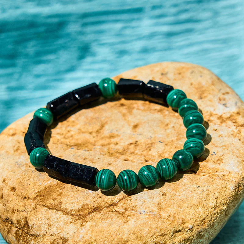 Mocoer Malachite Black Tourmaline Purity Bracelet - Mocoer
